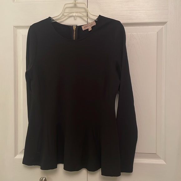 PHILOSOPHY Republic Clothing Black Dressy Top with Back Zipper & Flare Waist - Picture 11 of 11